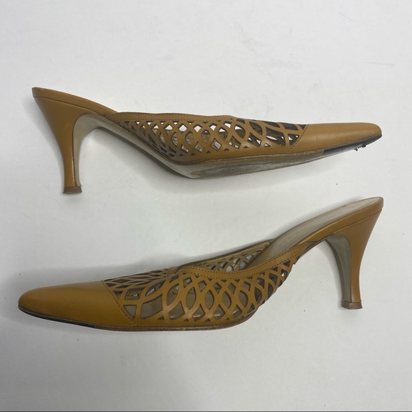 Cole Haan brown leather cutout slide on pointed toe mules Size 6.5 - Picture 10 of 11